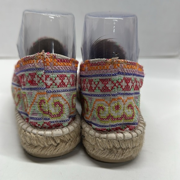Manebi Ibiza Espadrille Shoe Cross Stitch Floral Colorful Slip On Shoes Size 37 - Picture 3 of 11